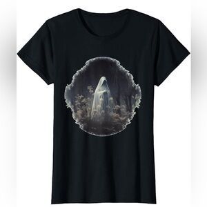 Ghost Lady In The Garden Womens Graphic Art T Shirt Size Small